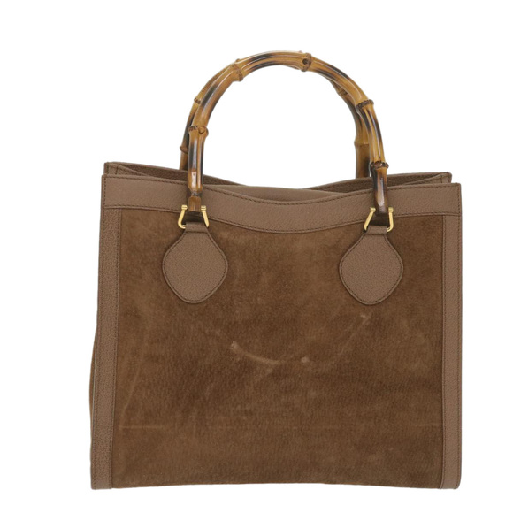 GUCCI Bamboo Hand Bag Suede Brown 082 2853 0260 0 Auth bs9787 - Picture 13 of 16